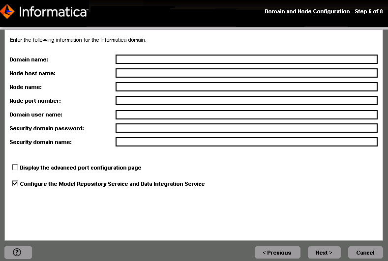 The image describes about configuring the Model Repository Service and Data Integration Service. 
				  