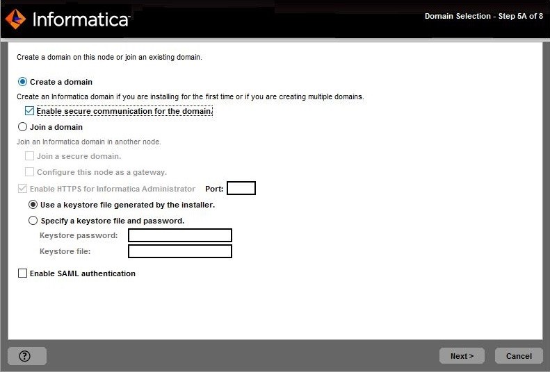 This image describes about enabling secure communication when you create a domain. 
				  