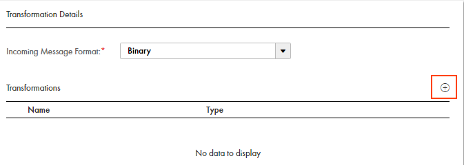 Transformation Details wizard highlighting the icon to add a transformation.
				